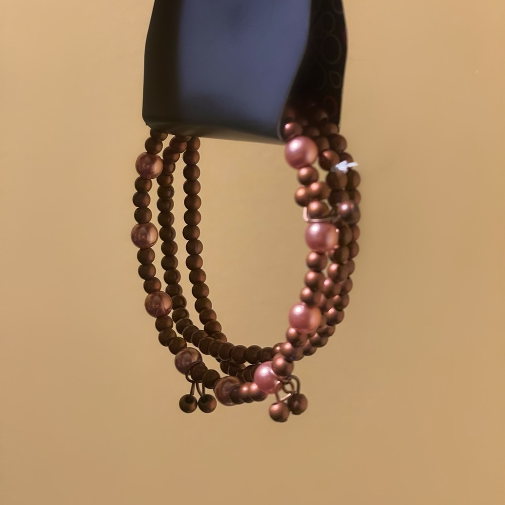Brass Colored Cluster Bead Bracelets (Stackable )